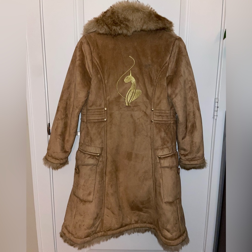Baby Phat tan suede and faux fur coat